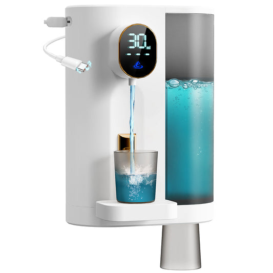 Oylik 20.3 Fl Oz Automatic Mouthwash Dispenser with 2 Magnetic Cups for Bathroom-White