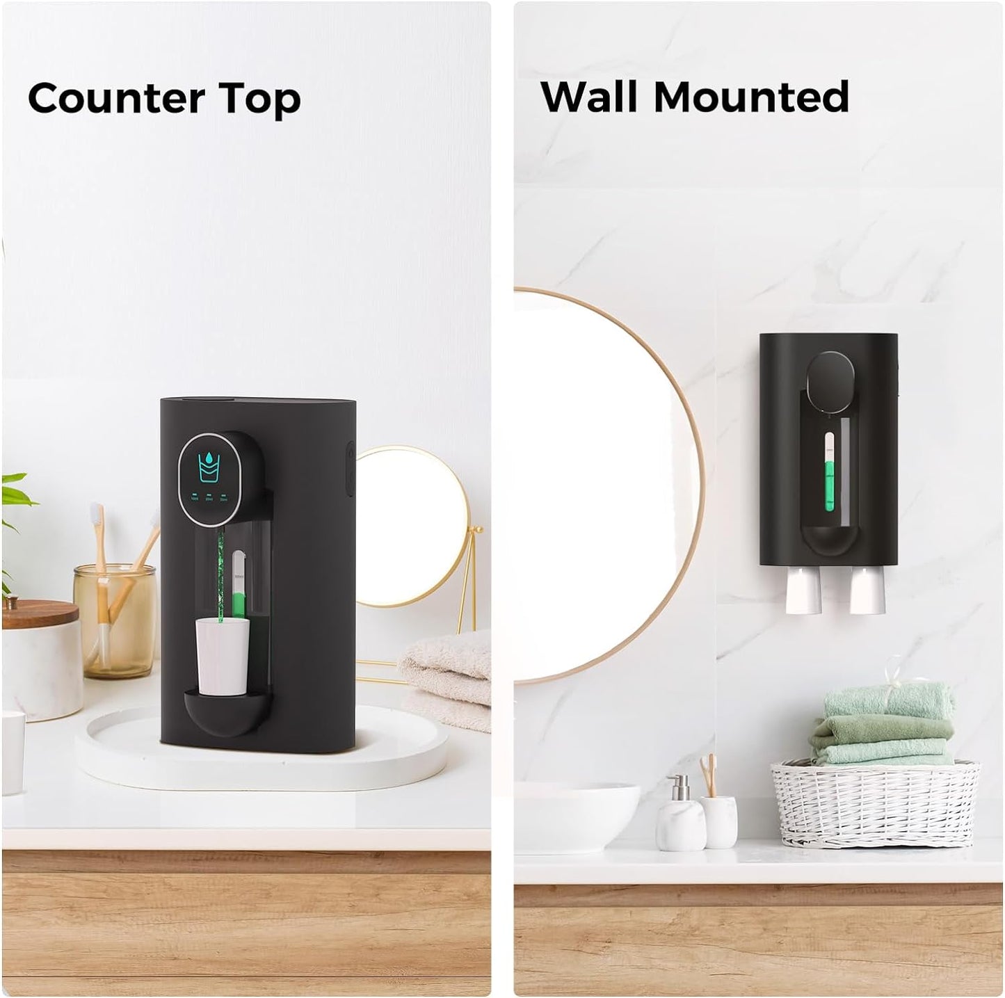 Oylik Automatic Mouthwash Dispenser 18.26 oz,Touchless,USB Rechargeable, 2 Magnetic Cups Included