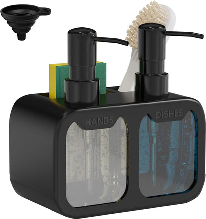 Oylik Dish Soap Dispenser for Kitchen Sink with Sponge & Brush Holder