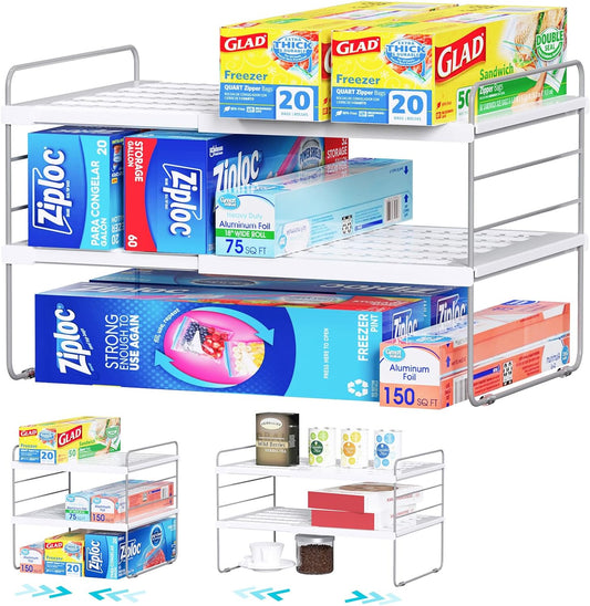 Oylik Expanadable Foil and Plastic Wrap Organizer,3 Tier Stackable,Height Adjustable