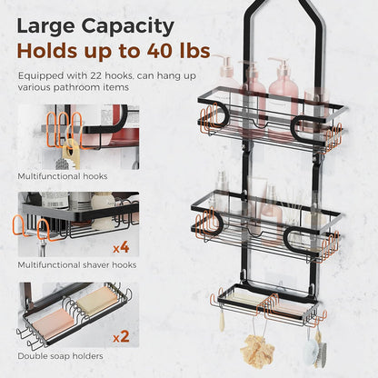 Oylik Shower Caddy Hanging Organizer,Rustproof Shower Racks for Inside Shower